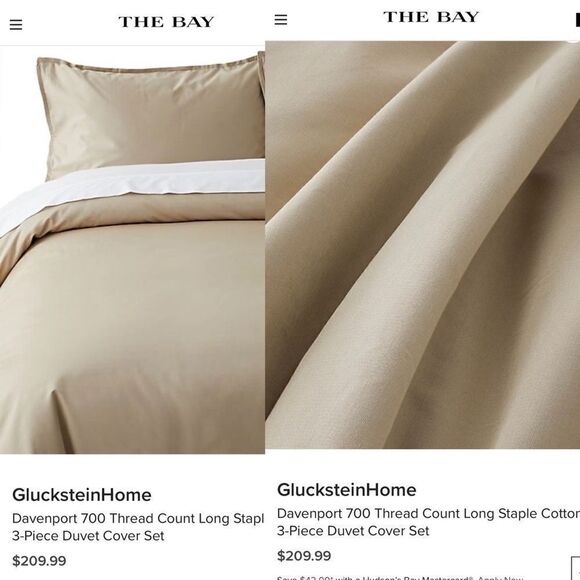 Davenport 700 Thread Count Long Staple Cotton 3-Piece Duvet Cover Set - Picture 1 of 3